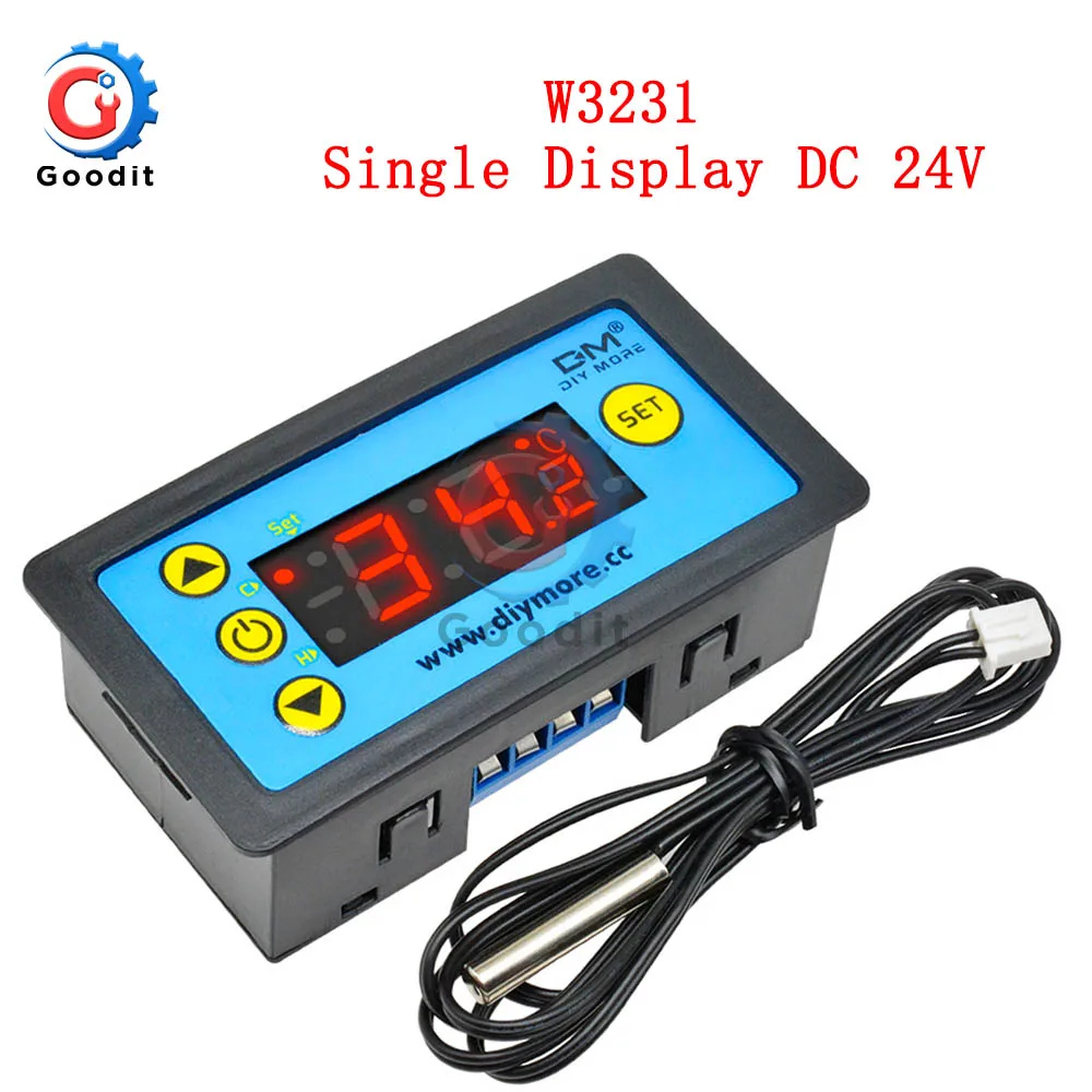 W3230 AC 110 V-220 V DC12V 24V Цифровой термостат контроль температуры Лер регулятор нагрева охлаждения управления инструменты светодиодный дисплей - Цвет: W3231 DC 24V