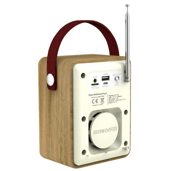 

Multifunctional Wooden MP3 Player DAB LCD Display Aux FM Speaker Stereo Clock TF Card Slot Portable Bluetooth 5.0 Digital Radio