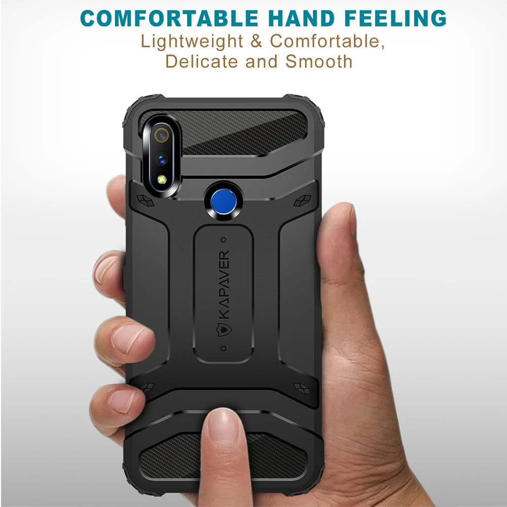 Чехол KAPAVER чехол для телефона Oppo Realme 3 Pro однотонный черный ударопрочный тонкий