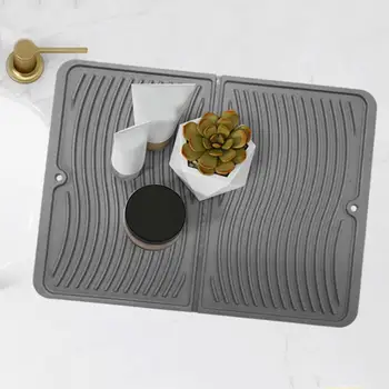 

New Multifuctional Silicone Drying Mat Heat Resistance 40x30CM Thermal Insulation Dish Draining Pad for Home Kitchen Use