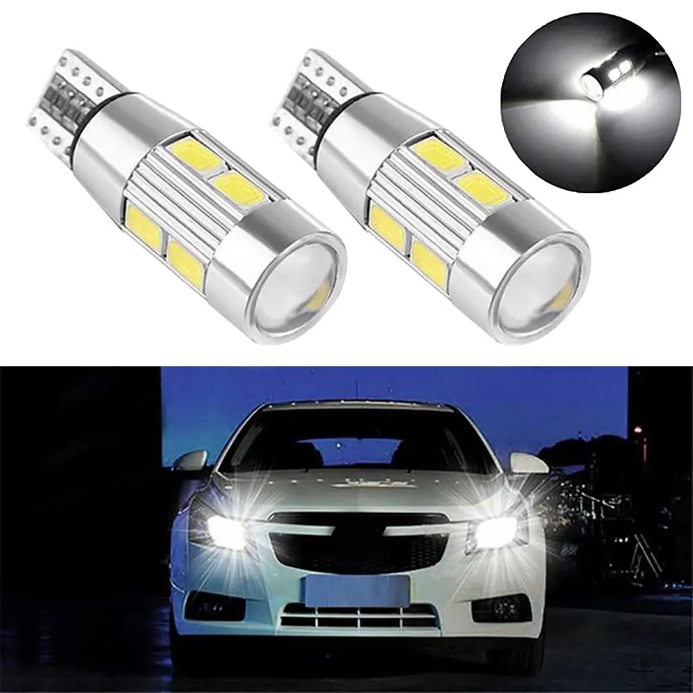 Комплект из 2 предметов, 10 W5W 5630 10LED Canbus без ошибок авто автомобильный горизонтальный Клин широкая лампа подсветки лампы