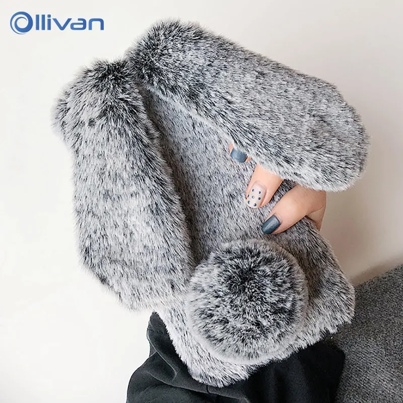 

3D Rabbit Fur Plush Soft Cover For Samsung Galaxy Note 10 Case A10 A20 A30 A40 A60 A50 A70 A80 A90 M10 M20 M40 S10 Silicon Capa