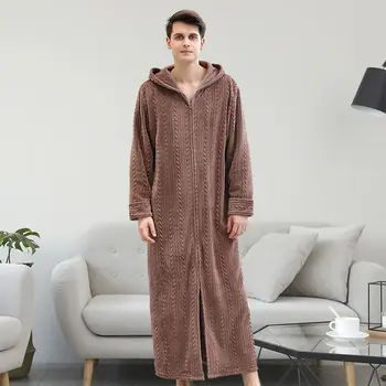

2020 Winter Causal Plus Size Ultra Long Thickening Warm Bathrobe Lovers Winter Flannel Thermal Bath Robes Femme Dressing Gown