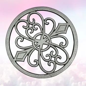 

Thick Cast Iron Trivet Decorative Round Trivet Mat Heat Insulation Pads with Vintage Pattern for Home Kitchen Counter Dining Tab