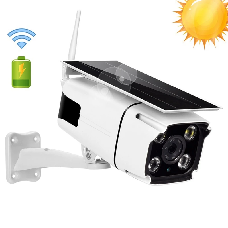2Mp 1080P ip-камера на солнечной батарейке на открытом воздухе Водонепроницаемый Беспроводной Wi-Fi безопасности Камера Солнечная приведенная в действие ИК обнаружения движения, режимом ночной съемки, g-сенсором и Cam