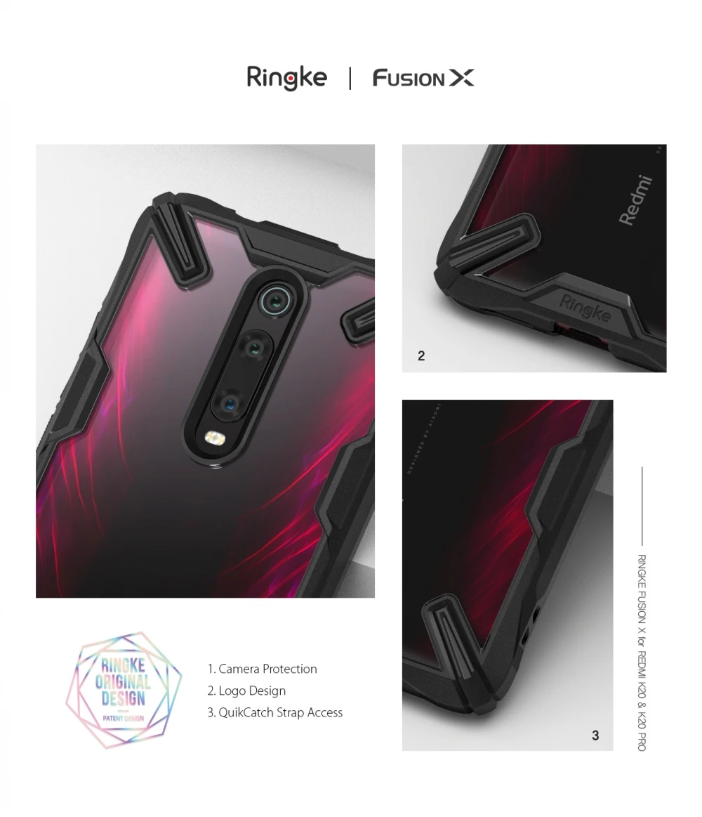 Чехол Ringke Fusion-X для Xiaomi mi 9T(mi 9T Pro), Прозрачная Жесткая задняя крышка из поликарбоната, мягкая ТПУ Рамка для Red mi K20(K20 Pro