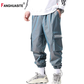 

Spring New Hip-Hop Cargo Pants Light Breathable Gradient Color Ankle Length Pants Multi-Pocket Beam Loose Casual Pants Male k35