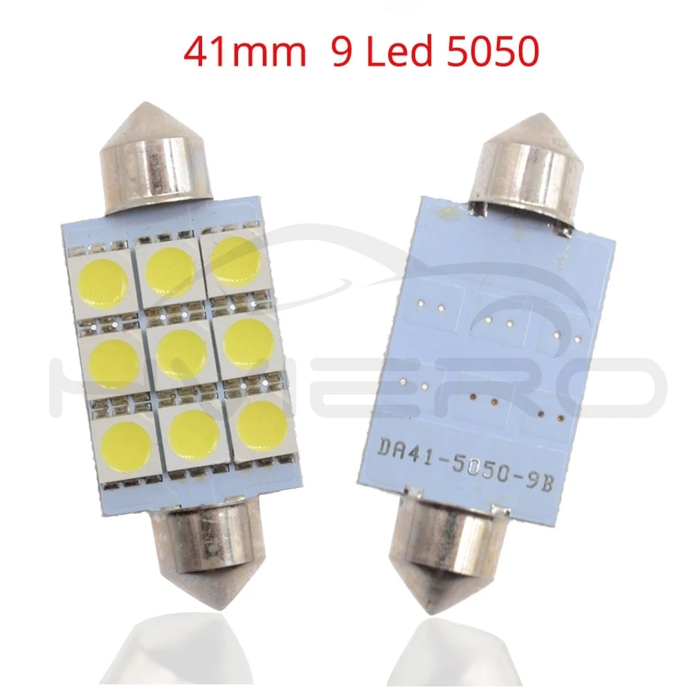 Hviero White Car Led 31mm 36mm 39mm C5w c10w 5050 9Led smd DC 12v Interior Festoon Dome Car Light Luggage Lamp Reading Bulb Door Light