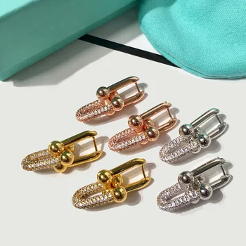 

Pure 925 Sterling Silver Jewelry For Women Long Drop Chain Earrings Luxcy Party Earrings Fine Costume Jewelry Gold Color Earring