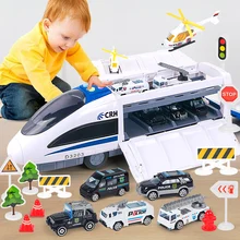 

New Children's Train Toys Large-scale Receivable Track Early Teaching Fun Car Model Inertial Light Music For Kids Gift