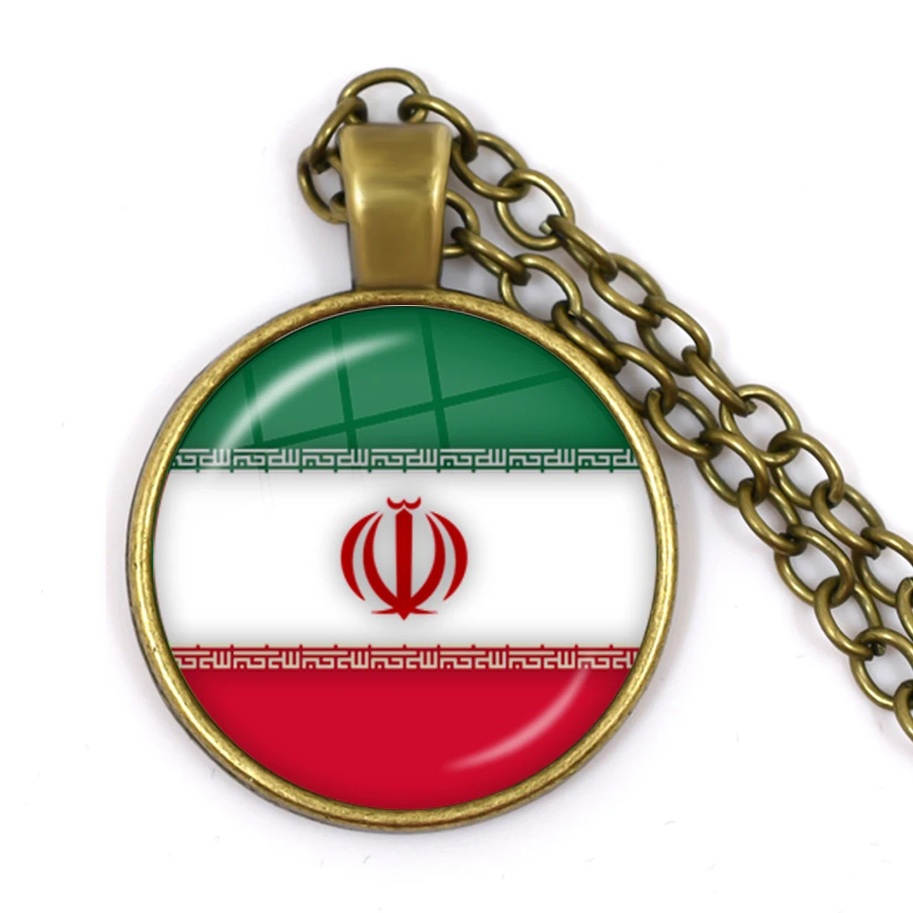 Национальный кулон в форме флага ожерелье Грецию, Джордан, Италию, Нигерию, Германию, Иран, Чешскую страну, литовские ювелирные изделия для женщин подарок для девочек - Окраска металла: 18