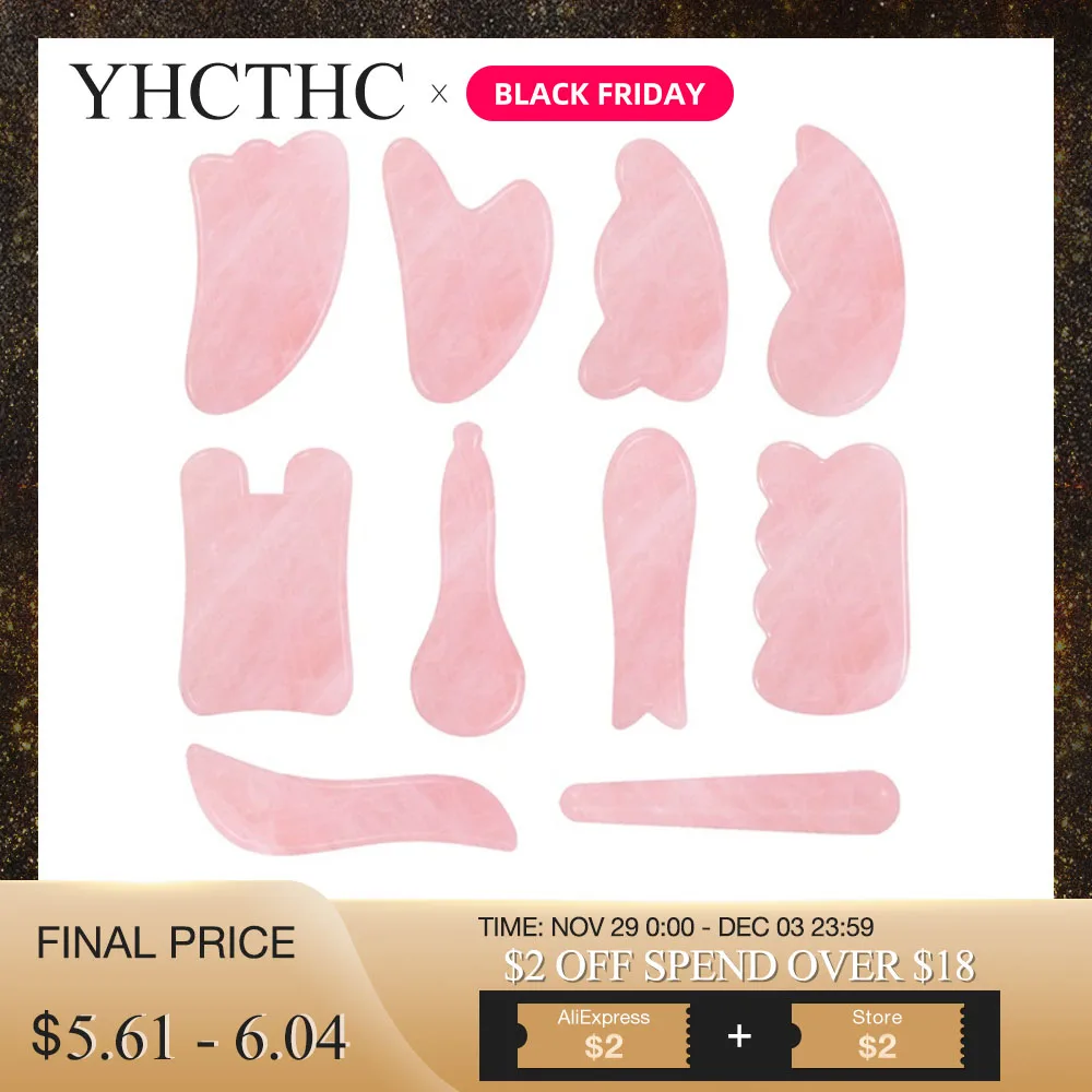 

Natural Rose Quartz Jade Gua Sha Board Acupuncture Massage Face Lifting Stone Guasha Scraping Board Jade Facial Eye Massage Tool
