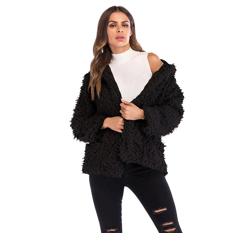 

Elegant Faux Fur Coat Women 2018 Autumn Winter Warm Soft Zipper Fur Jacket Female Plush Overcoat Pocket Casual Teddy Outwear