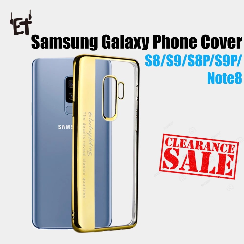 Phone Case for Samsung Galaxy S8/S9/S8P/S9P/Note8 Plating Silicone Case Soft TPU Phone Cases Transparent Cover for Samsung Phone