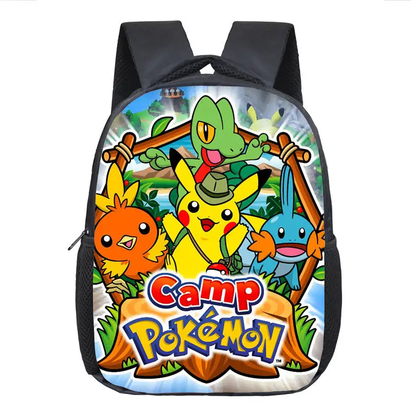 Аниме Рюкзак Pokemon Дети рюкзаки Детский сад малыш мультфильм школьные сумки сумка Пикачу для мальчиков девочек