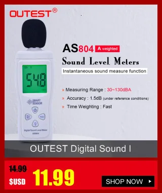 OUTEST ЖК-дисплей цифровой измеритель уровня звука шум тестовой децибел мониторинг тестер регистратор шум аудио детектор 30-130дб с USB
