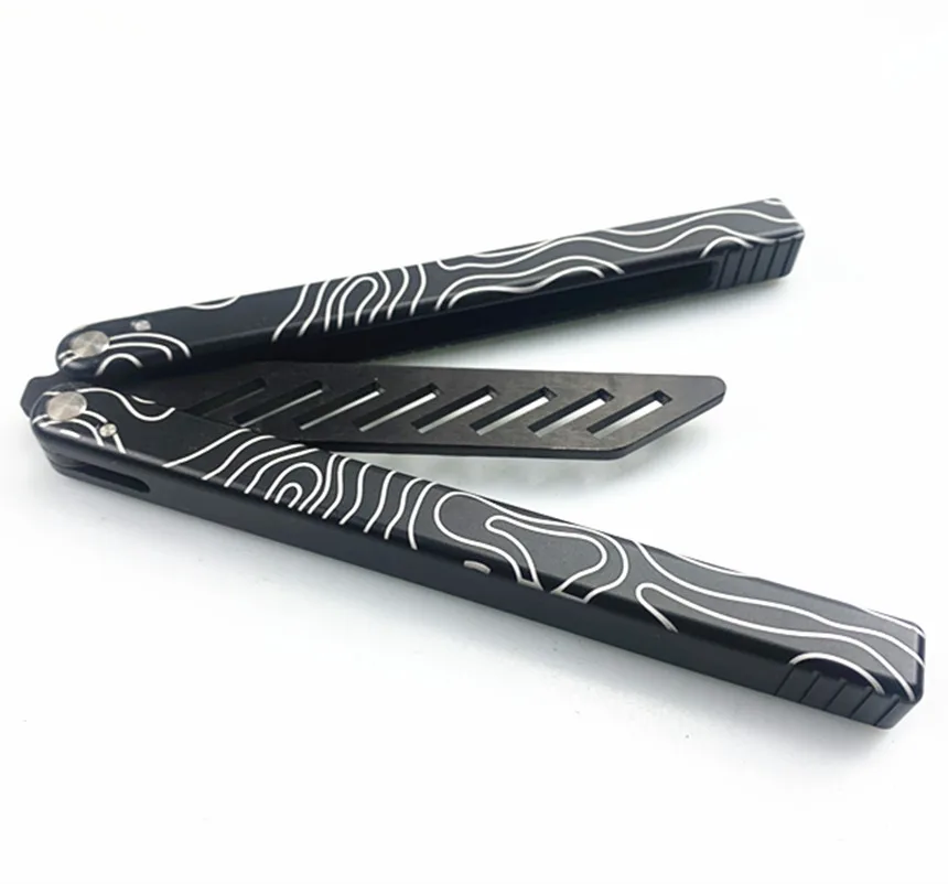 

Balisong Trainer Butterfly Knife Blade 420 Steel Handle Not Sharp TOP TIER QUALITY