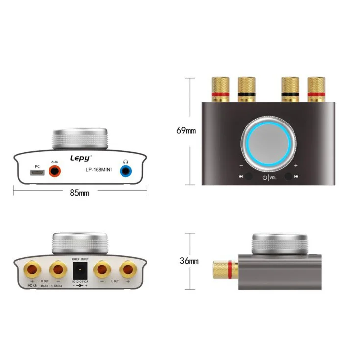 FFYY-Lepy Lp-168Mini Bluetooth цифровой усилитель Hifi стерео Домашнее аудио Мощность Amp 50 Вт+ 50 Вт штепсельная вилка европейского стандарта