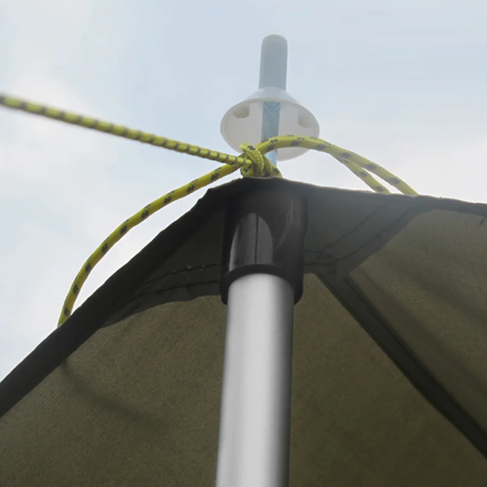 Lot de 2 Pièces Support de Tente Poteaux de Bâche Barre en