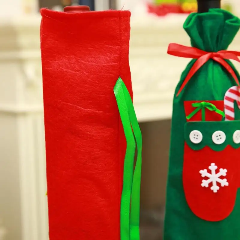 Non-Woven Wine Bottle Cover Christmas Creative Household Kitchen Dinner Party Decoration Necessary Unique Festival Supplies
