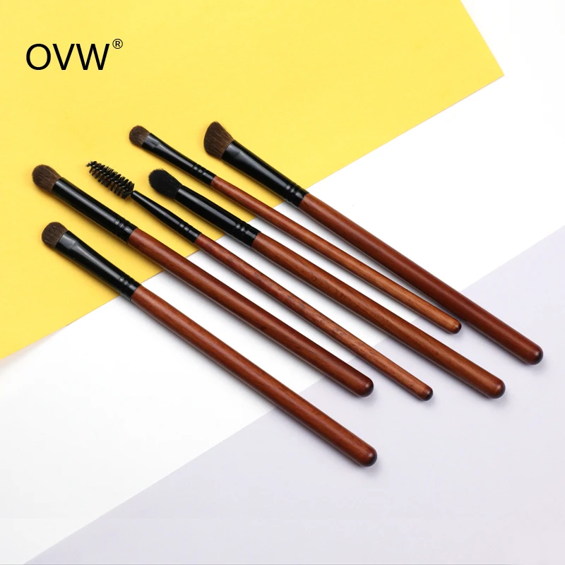 

OVW 6pcs Pony/ Goat Hair Makeup Eye Shadow Brush Set Tapered Blending Brush Make up Brushes Natural Hair Pro Kit