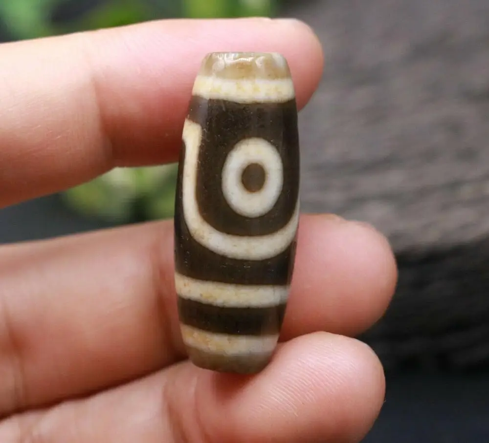 Энергетические тибетские бусины дзи 38 мм цвет слоновой кости|Бусины| |