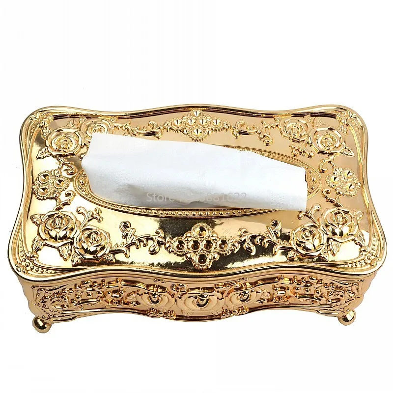 Gold/Silver European Luxury Acrylic Tissue Box Hotel Restaurant Napkin Holder Household Tissue Box WF911350 3