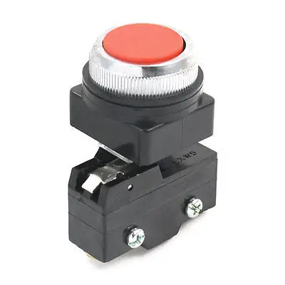 

Ue AC 380V Ith 10A Mounting DPST 1NO 1NC Momentary Red Head Push Button Switch
