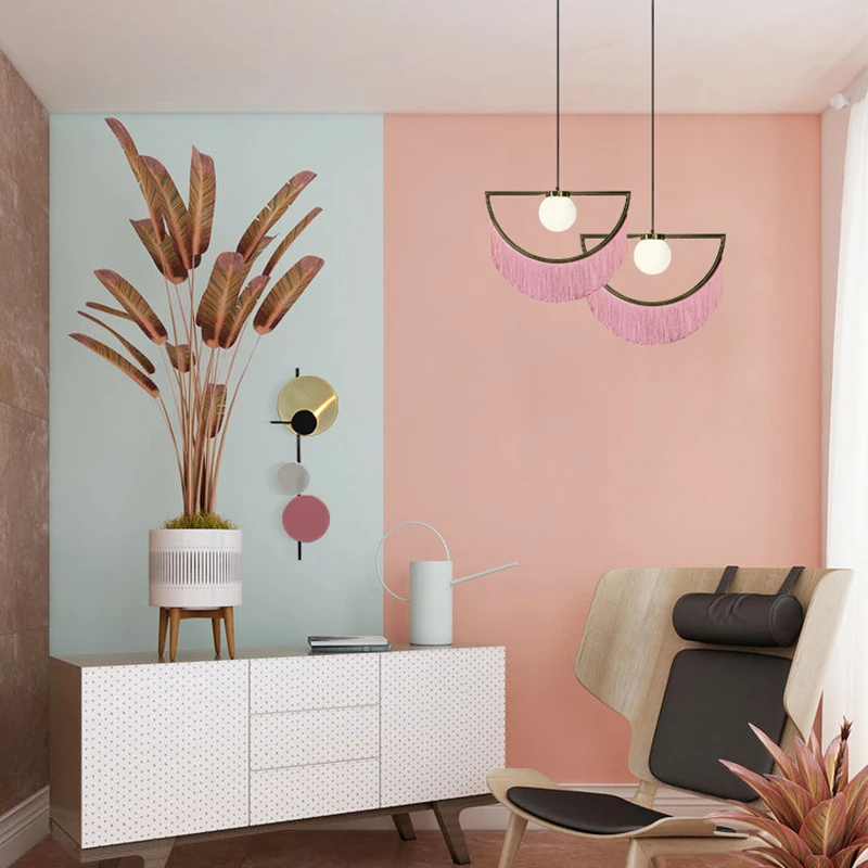 

Postmodern Creative E27 Drawing Room Sofa Tassels Pendant Lights Individuality Simple Model Houses Bedside Decorate Hanging Lamp