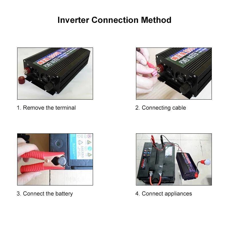 새로운 순수 정현파 인버터 2000W 3000W 4000W 파워 태양광 자동차 인버터 LED 디스플레이 포함 DC 12V 24V에서 AC 220V 전압 변환기