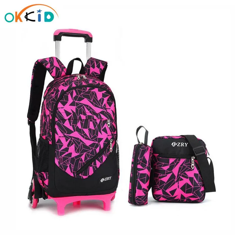 3 Pcs Kinderen Trolley Tas Meisjes Schooltassen Wheeled School Rugzak Voor Meisjes Kids Back Pack Leuke Etui Roze schoudertas 3 Pcs Kinderen Trolley Tas Meisjes Schooltassen Wheeled School Rugzak Voor Meisjes Kids Back Pack Leuke Etui Roze schoudertas