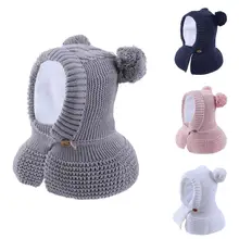

Connectyle New Style Toddler Infant Baby Boys Girls Winter Warm Hat Cute Thick Earflap Hood Hat Scraves With Pom-Pom