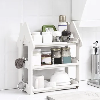 

3 Layers Plastic Storage Rack Kitchen Spice Jar Bottle Seasoning Rack Decoration Organizer Shelf Home Holder Desktop Racks