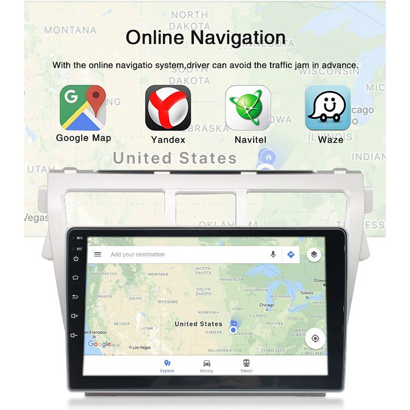 Wifi 1 + 16G/2 32G 2din Android 9 автомобильный мультимедийный плеер для Toyota VIOS 2008 2011 Навигация