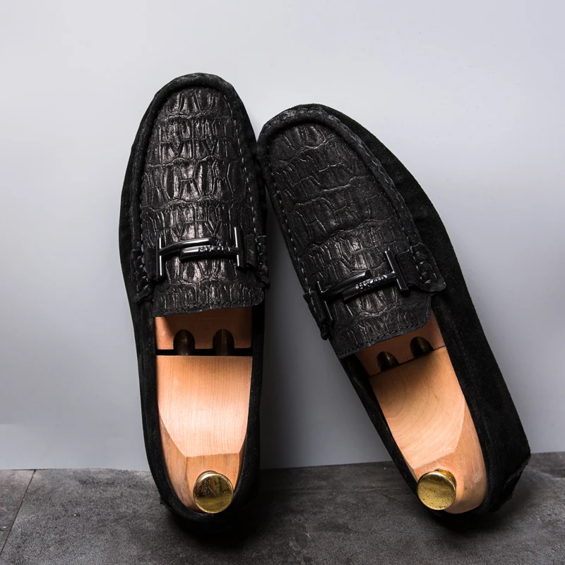 Mocassin Homme De Luxe Moccasin Shoes Mens Slip on Men Loafers Man Car Driving Chaussure Casual Flats Black | Обувь