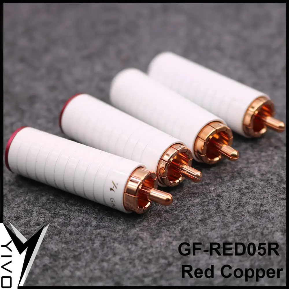 XSSH audio GF-RED05R White Shell HIFI DIY red pure copper Audio Video RCA Plug Connector Jack