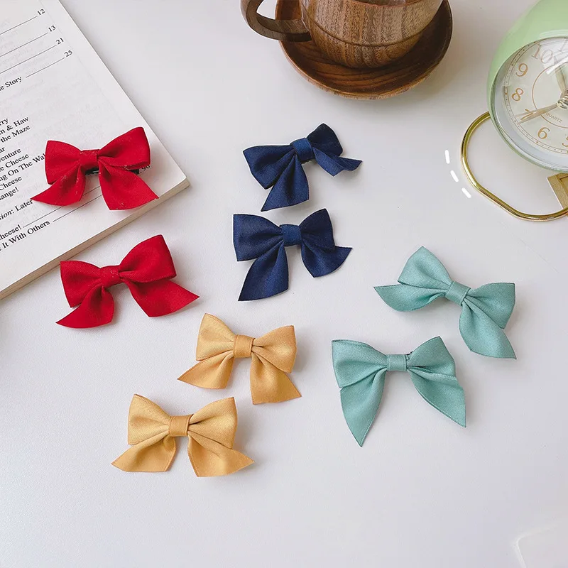 DOUBLE COLOR HANDMADE RIBBON HAIR CLIP BOW GIRLS LOVELY HAIR ACCESSORIES