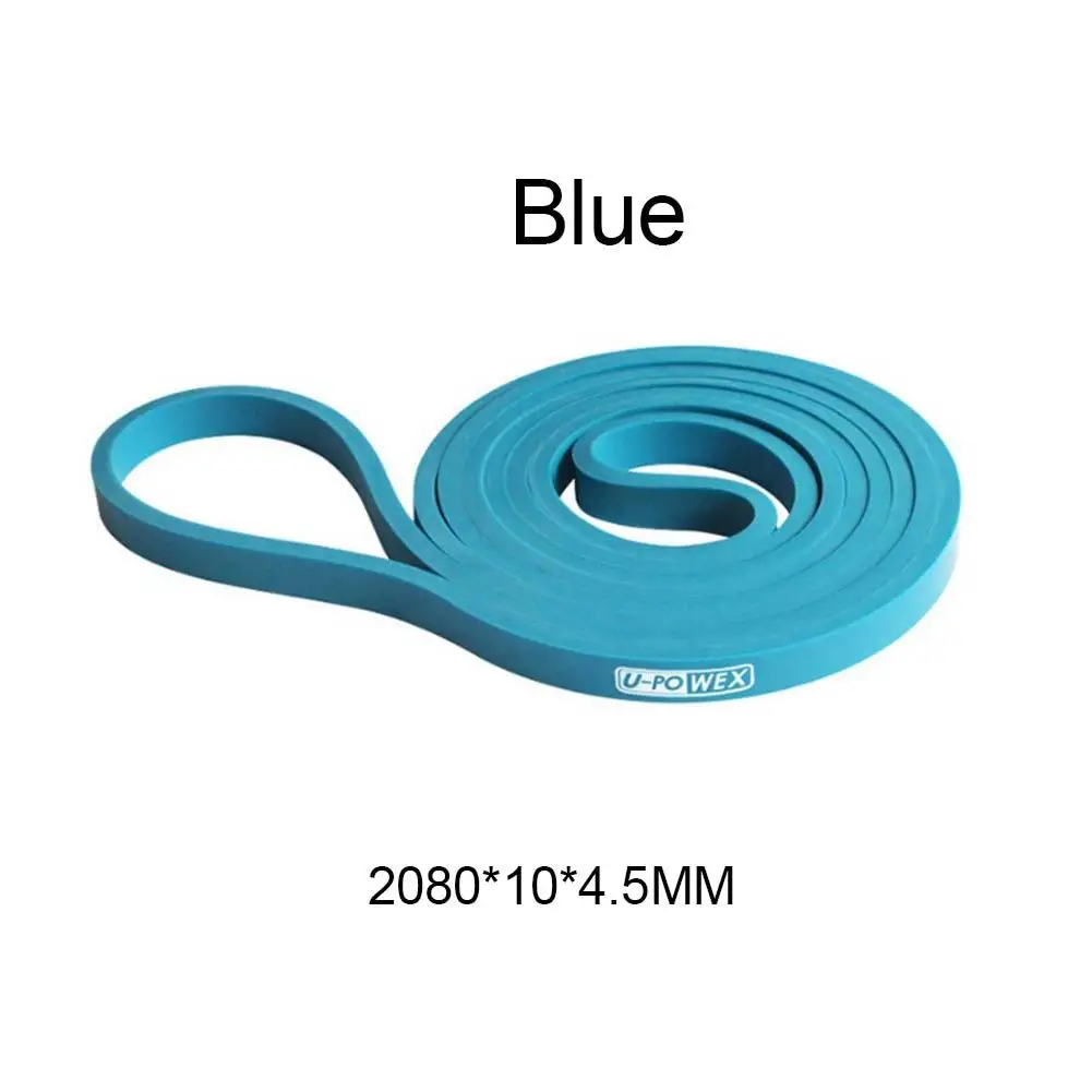 Blue Fitness Rubber Bands Resistance Band Unisex 208Cm Yoga Athletic Elastic Bands Loop Expander For Exercise Sports Equipment - Color: Blue