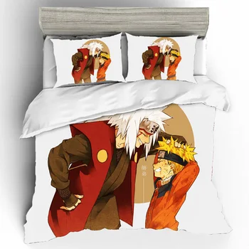 

Naruto Bed Linen Euro Bedding Set Anime Bed Cover Set For Home Beds Cartoon Quilts for Double Bed Sheets and Pillowcases Linens