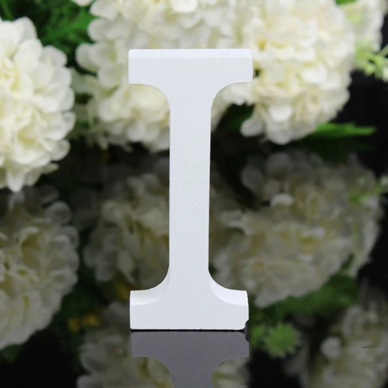 Белые деревянные принадлежности с буквами алфавита любви вечерние свадебные украшения - Цвет: I