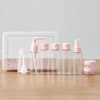 

9pcs/set Mini Makeup Cosmetic Face Cream Pot Bottles Plastic Transparent Empty Make Up Container Bottle Travel Kit Accessories