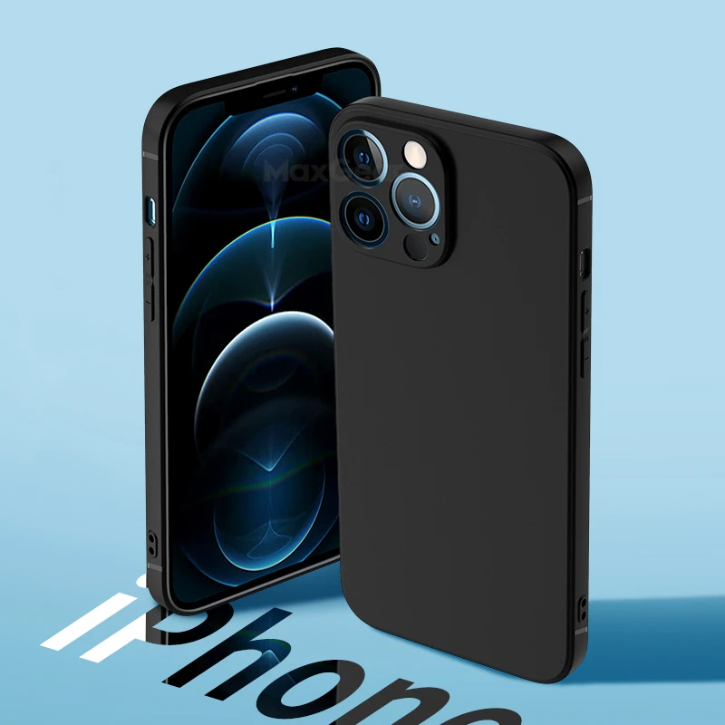 Matte Ultra Thin Silicone Case For iphone 12 13 11 Pro Max 13 Mini X XS Max XR 7 8 6 S 6S Plus SE 2020 Soft TPU Black Back Cover 11 phone case