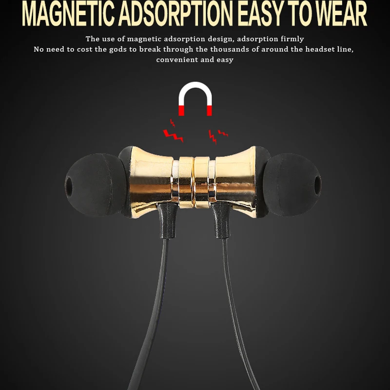 Sports magnet Stereo Bluetooth Earphone With HD Mic Wireless Sport Headset Earbuds For Android IOS best earphones