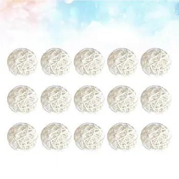 

15pcs Wicker Rattan Ball Creative DIY Craft Decorative Ball Hanging Simple Vine Ball for Kindergarten Hotel Bar Home (White 5cm)
