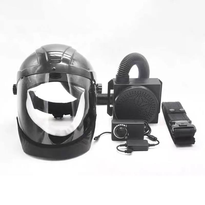 

220V Portable Electric Air Supply Positive Pressure Protective Mask Air Feeding Filter Breathing Mask Dust-Proof Helmet new