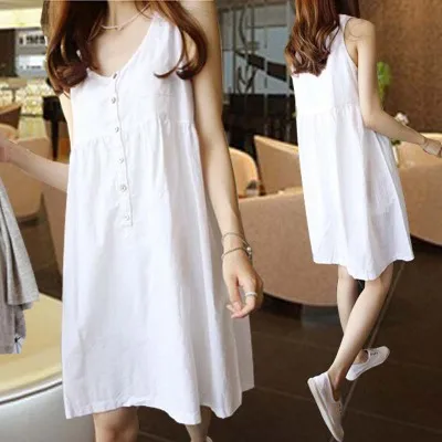 

2017-Fashion New Style Cotton Linen Vest Puffy Pregnant Women Dress Nursing Vest Nursing-Dress