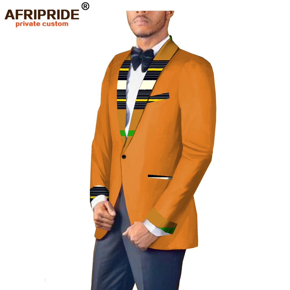2018 Африканский принт Весна и осень костюм куртка для мужчин AFRIPRIDE сделанный на