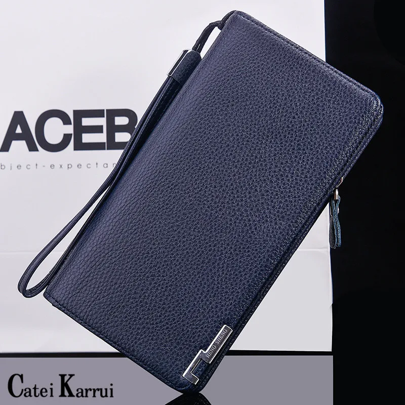 

Catei Karrui Men long Korean version of the multi-function clutch bag multi-card position litchi pattern wallet large capacity