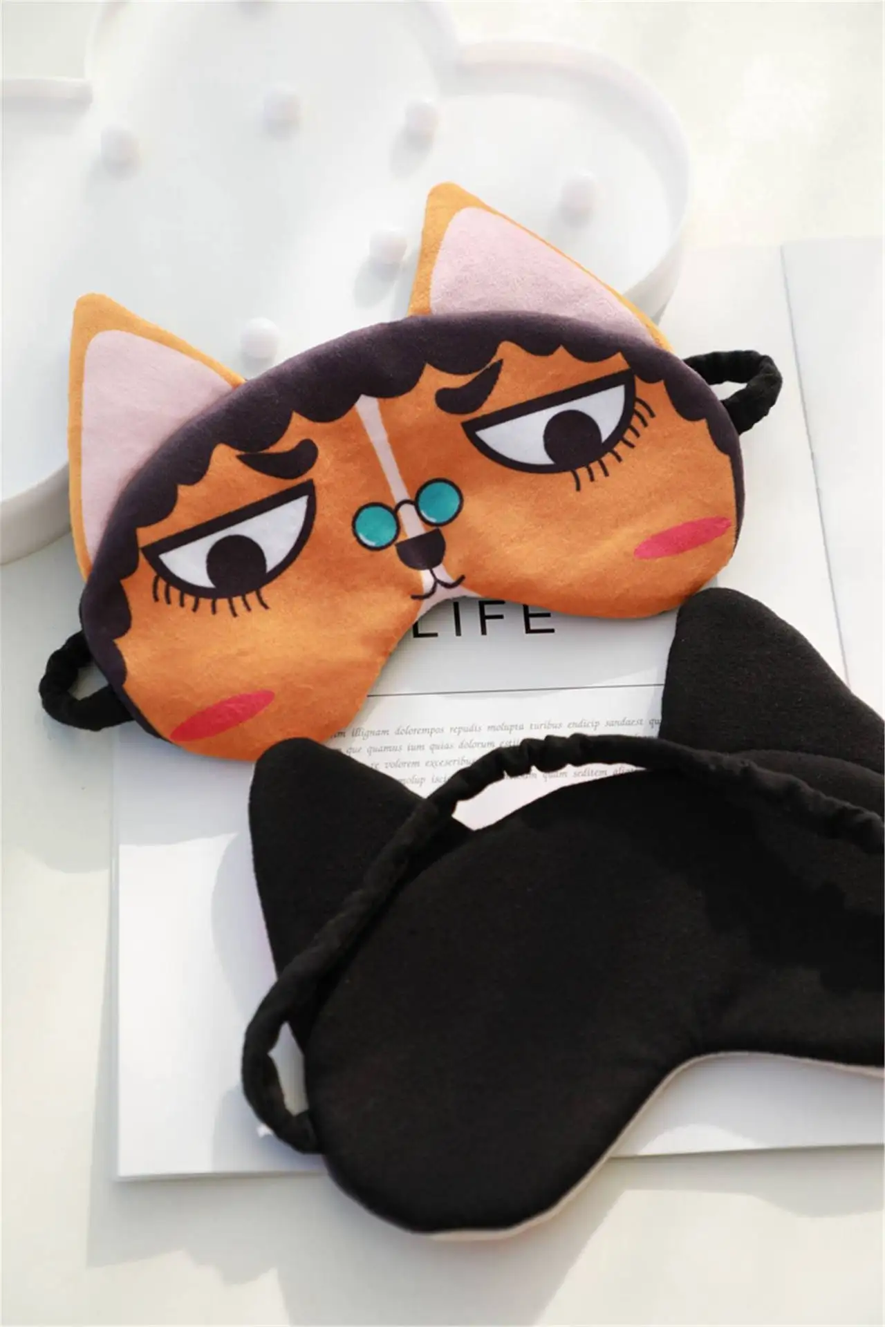 

20X14 Cm Cartoon Ear Animal Eye Patch Single Ziplock Bag Packaging Shading Sleep Breathable Ice Pack Protection Eye Patch