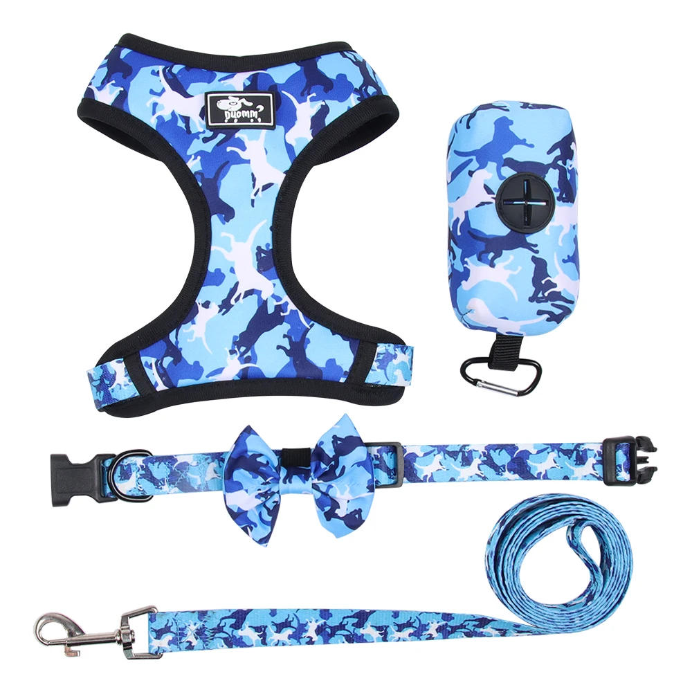 Dog Walking Harness Set with Harness, Leash, Collar, Poop Bag